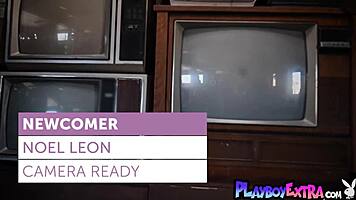 Petite Newcomer Noel Leon Shows Big Boobs for Camera