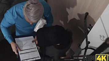 Rim4k amazing rimming action performed by lustful delivery babe