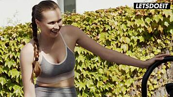 feeling the sensual threesome with cougar and teen on ass