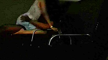 teen riding bareback anal at night outdoors