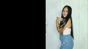 sol loves miniskirts and heels showing sexy latina body