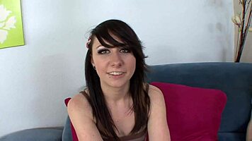 Hailey enjoys interracial facial after blowjob and masturbation