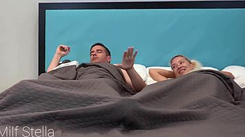 Stepdaughter Shares Hotel Bed with Stepdad in Cowgirl Position