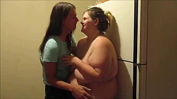 young babe on kitchen floor receives homemade facial treatment with cum in mouth