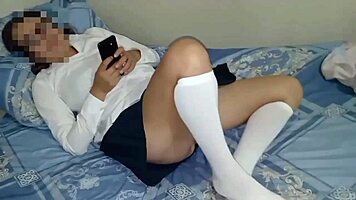 Mexican student gets licked and creampied after class in homemade video