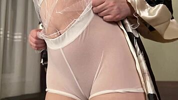 Stepsister spreads legs for rough doggystyle blowjob