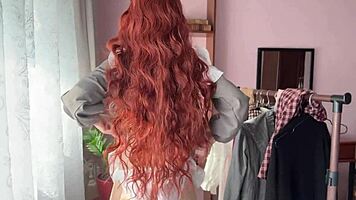 library girl in cute stockings and lingerie