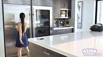 young asian ballerina and old man