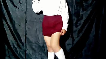 Escolégiala mexicana resultó cachonda y se masturba para su profesor favorito después de la escuela