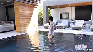 young asian ballerina and old man