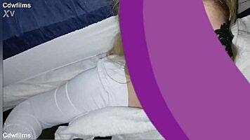 Young woman lets cum on face