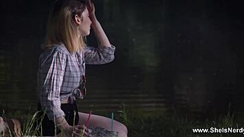 Nerdy babe milana craves cock