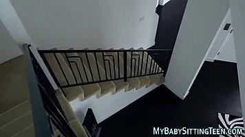 Babysitter pov rides cock suggestively