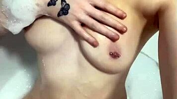 horny british slut's solo play in the shower leads to intense orgasm