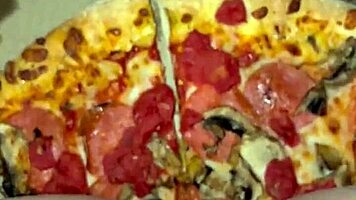 Saudi amateur Arabian Snow White in Los Angeles kinky fetish masturbation with pizza chocolate ice cream fruits