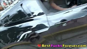 teen friends group fuck car wash customer