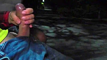 Dickflash In Night Park Stranger Teen 18+Ager Cant Resist And Makes Cum