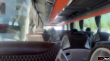 crazy man cums on public bus