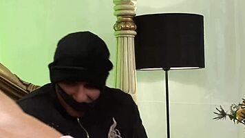 Does this lingerie brunette fuck passionately while her husband watches?