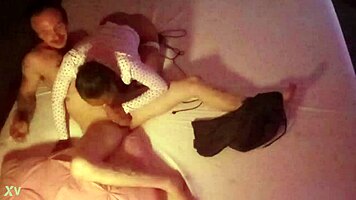 Young Ebony Girl Blows Interracial Cock