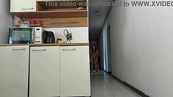 Risky Sex While Husband Bathes, Fucked His Friend Almost Caught