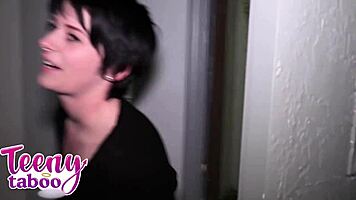 kitty gets locked out from her house, neighbor invites her for hot fuck with blowjob