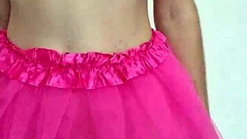 The sex fairy teases with striptease and spanking