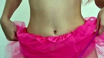 The sex fairy teases with striptease and spanking