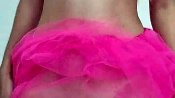 The sex fairy teases with striptease and spanking