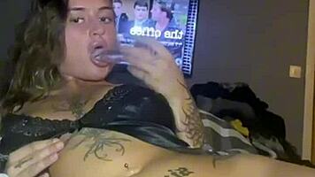 feeling so horny, this goth teen fucks her ass solo until intense orgasm