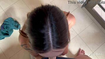 My Roommate On Knees Giving Unforgettable Blowjob!