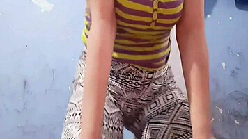 latina lesbian teen touches her tits and ass while recording for xvideos real amateur