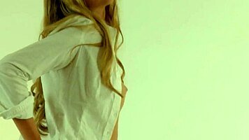 Gorgeous blonde strips for wet party fun