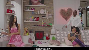 hot interracial threesome with big cocks