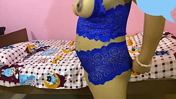 Submissive whore in lingerie fucked by neighbor!