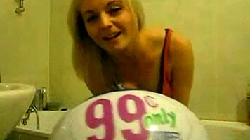 Sophie Masturbating With Balloons In Living Room And Bathroom