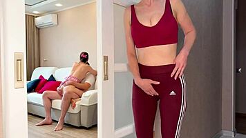 Horny Stepmom Fucked Me After She Saw Sex With My Girlfriend - Russian Amateur With Dialogue And English Subtitles