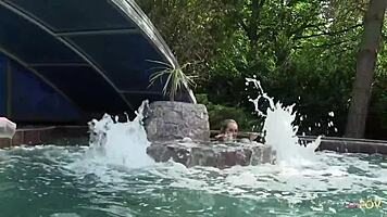 we're playing with each other's pussies at the pool