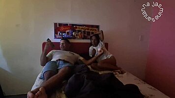 Latina teen offers her ass in team shirt for pov voyeur
