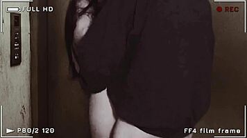 girl in skirt and fishnet stockings fucking gets creampie in elevator 🚀