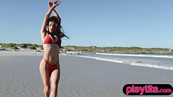 Petite Asian And Ukrainian Brunette Ladies Undress At The Beach