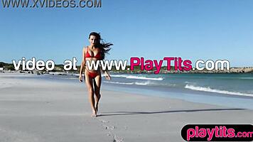 Petite Asian And Ukrainian Brunette Ladies Undress At The Beach