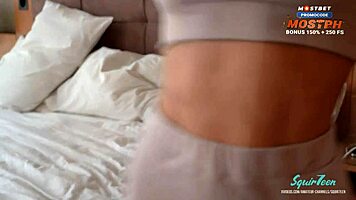 Skinny Submissive Brunette Cannot Get Out From Under Sofa Without The Help Of The Hotel Staff