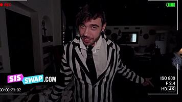 Stepbros and stepsisters have no choice but to have sex with each other to avoid the ghosts wrath