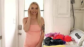 young blonde teens engage in lesbian sex with licking and scissoring