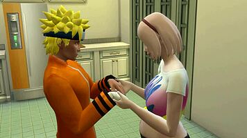 Hinata Seeks Sakura's Fucking Advice in Kitchen, Gets Intense Anal Lesson from Her