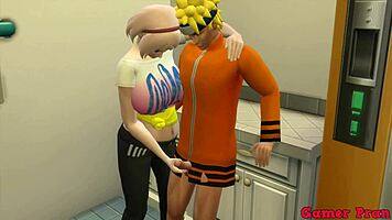 Hinata Seeks Sakura's Fucking Advice in Kitchen, Gets Intense Anal Lesson from Her