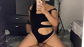 I love watching myself fuck in front of the mirror as a dark Latina