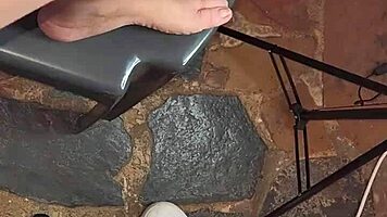 She casually enjoys him cumming in her panties before pulling them up