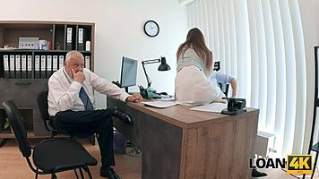 petite mina k does dirty office things for loan